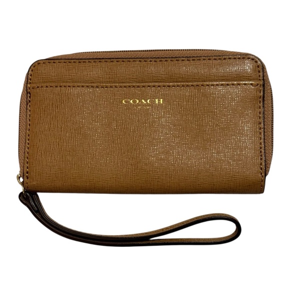 Coach Handbags - Coach Brown Leather Wallet Wristlet